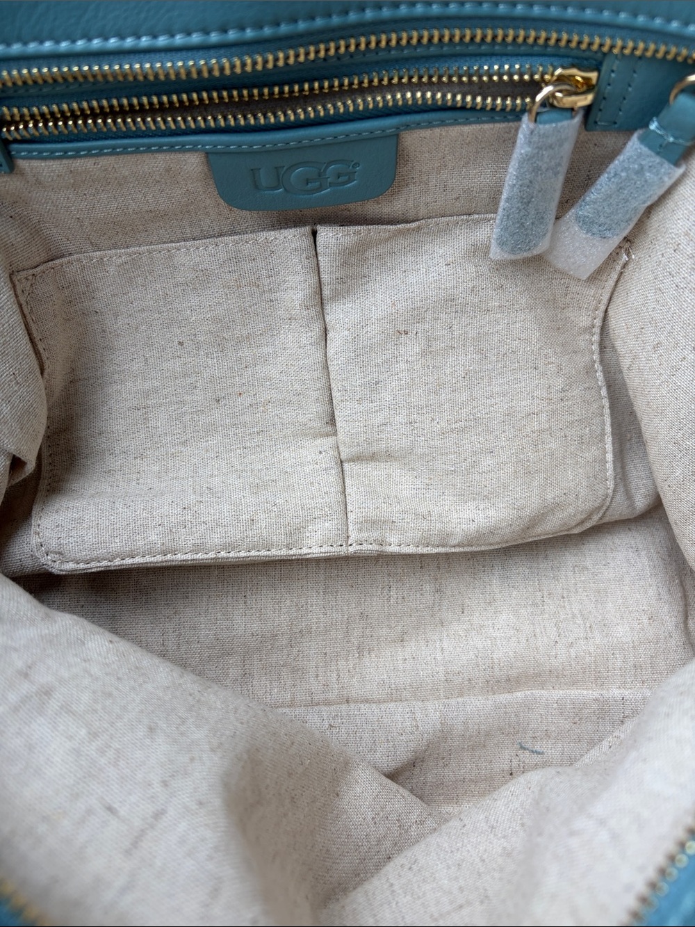 UGG Blue/Green Suede Tote NWOT - Picture 11 of 15